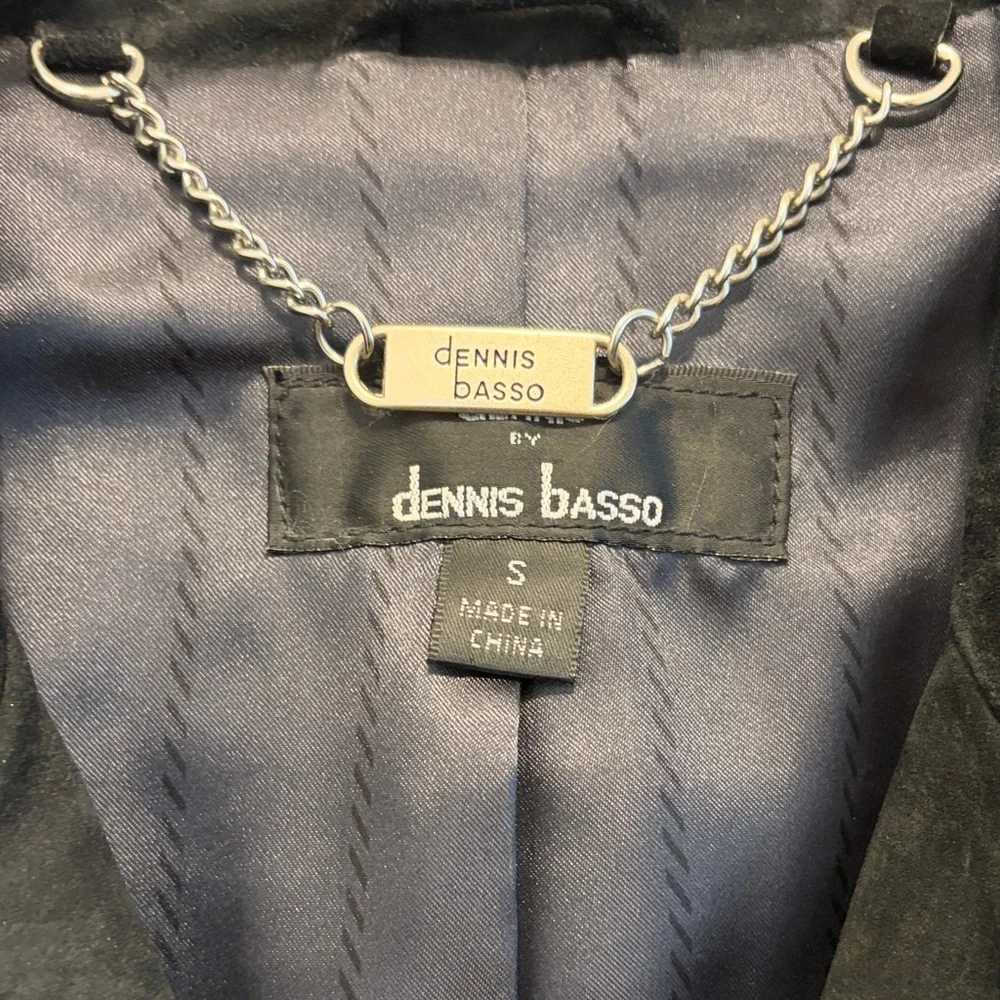 Dennis Basso Black Leather Jacket with Silver Details - Picture 4 of 7